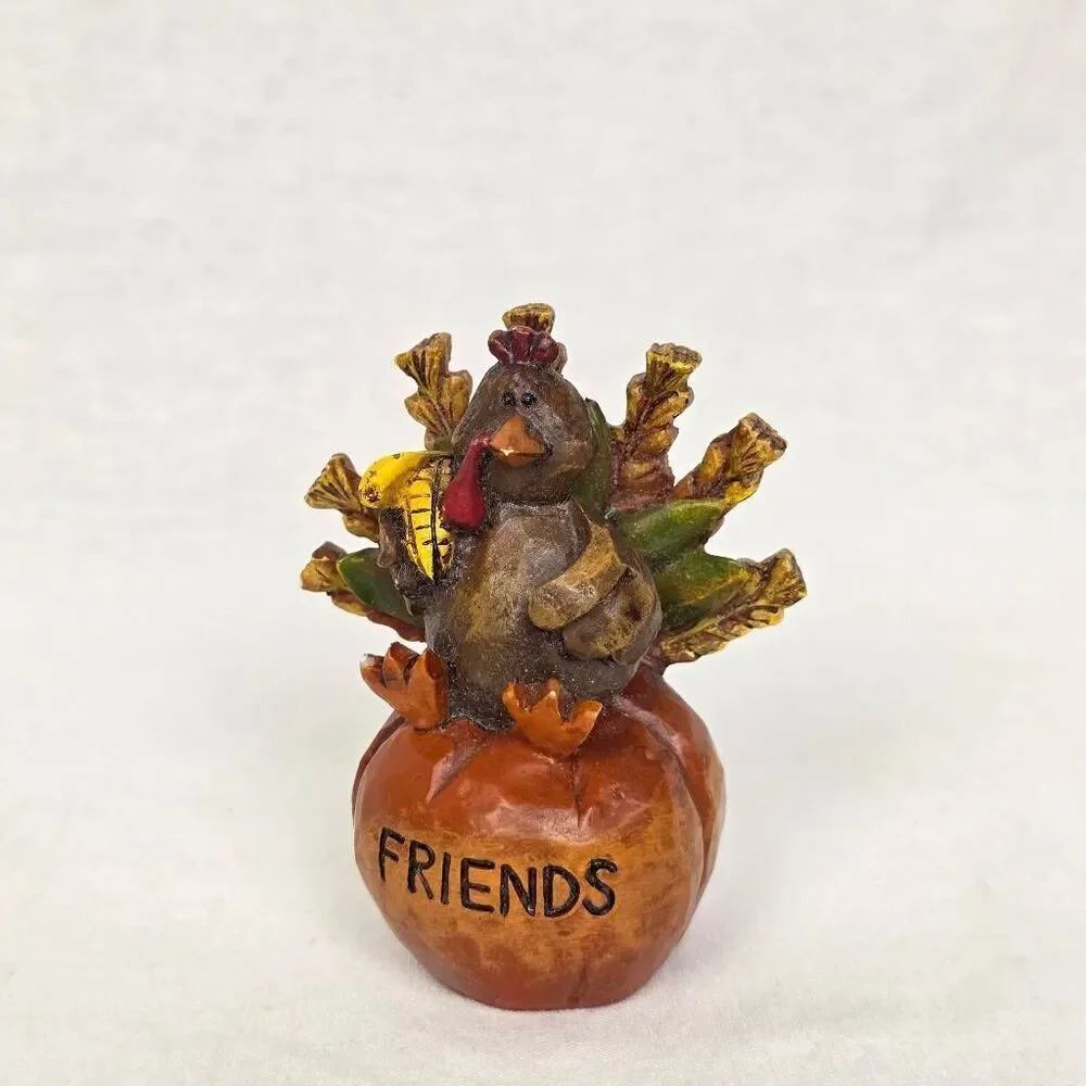 Fall Turkey Pumpkin Figurine Friends Decor